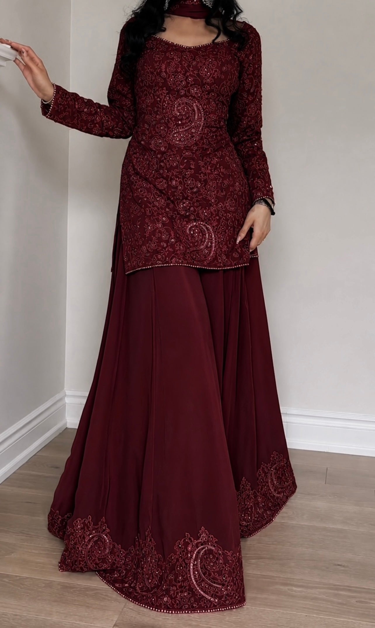 Rooha Sharara Set 3PC Available in 7 Colours