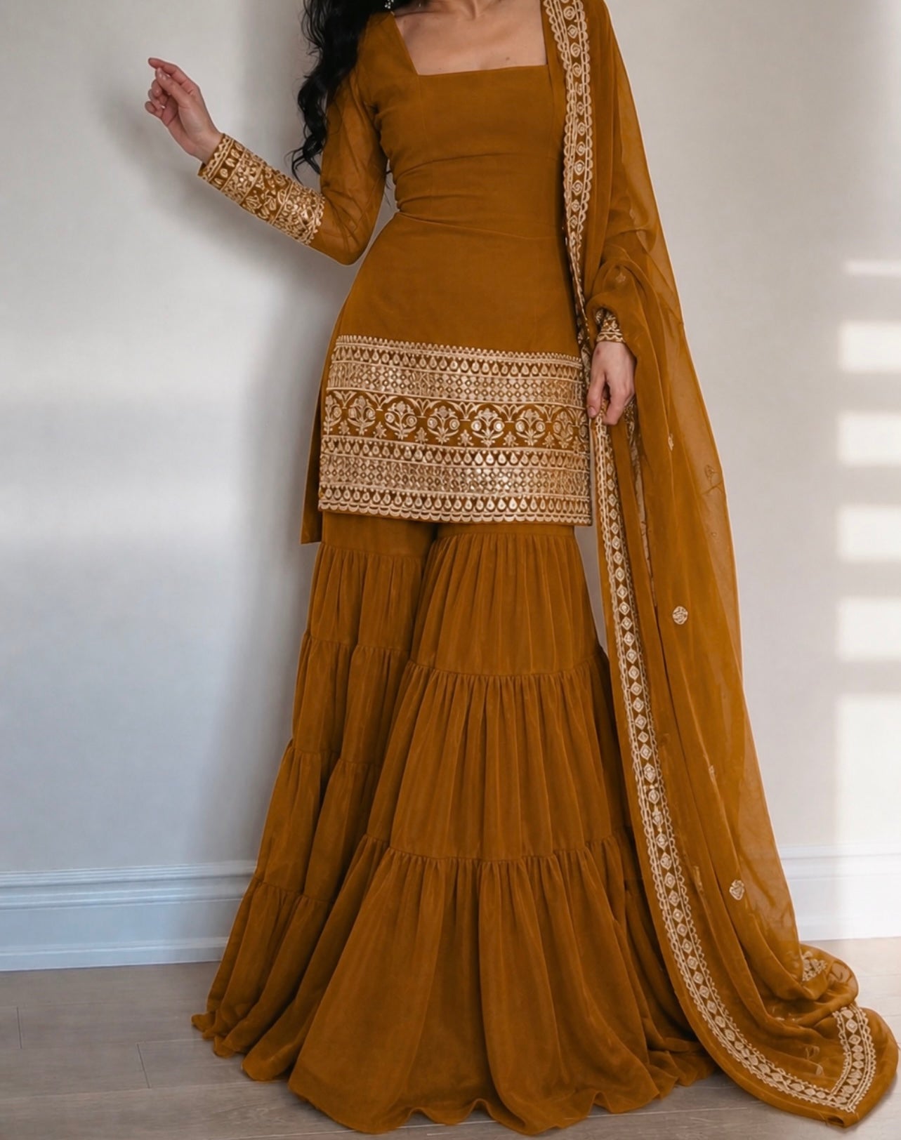 Rooha Sharara Set 3PC Available in 5 Colours