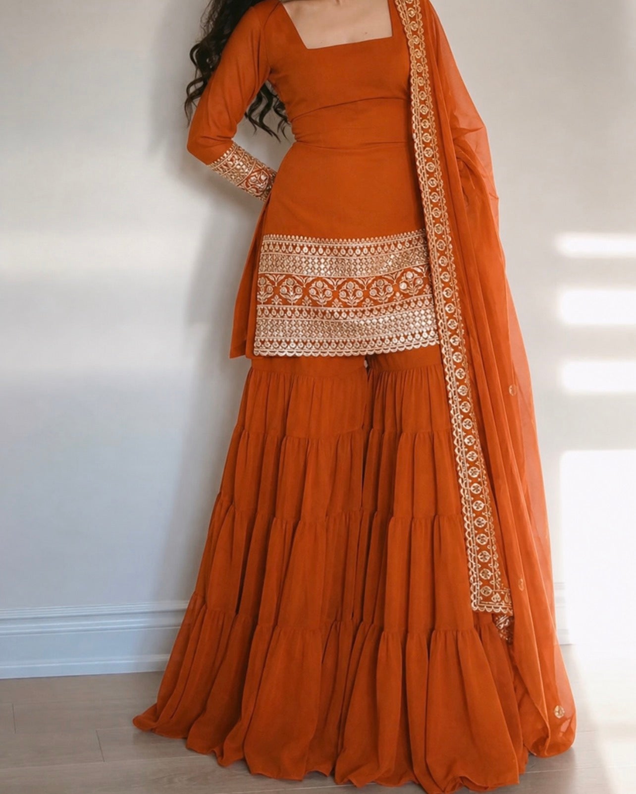 Rooha Sharara Set 3PC Available in 5 Colours