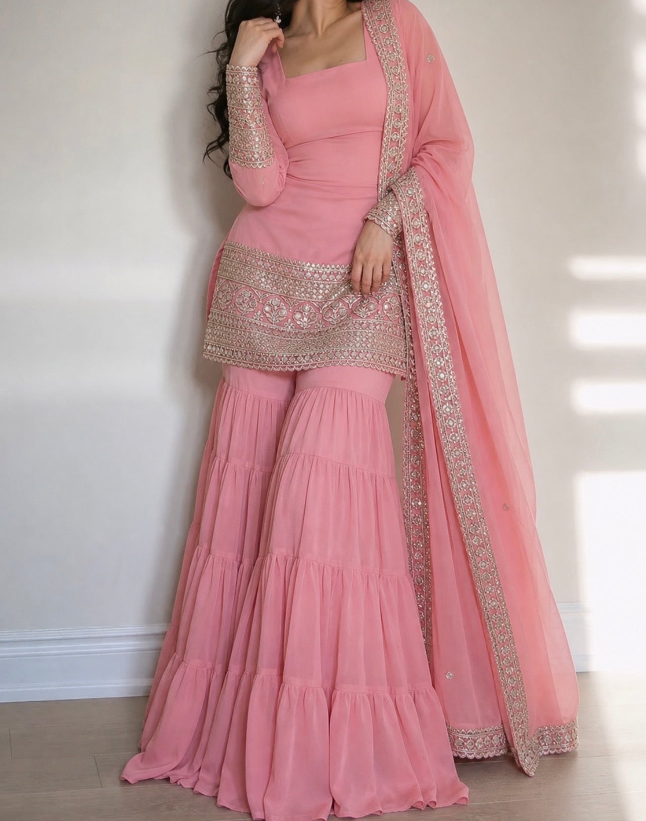 Rooha Sharara Set 3PC Available in 5 Colours