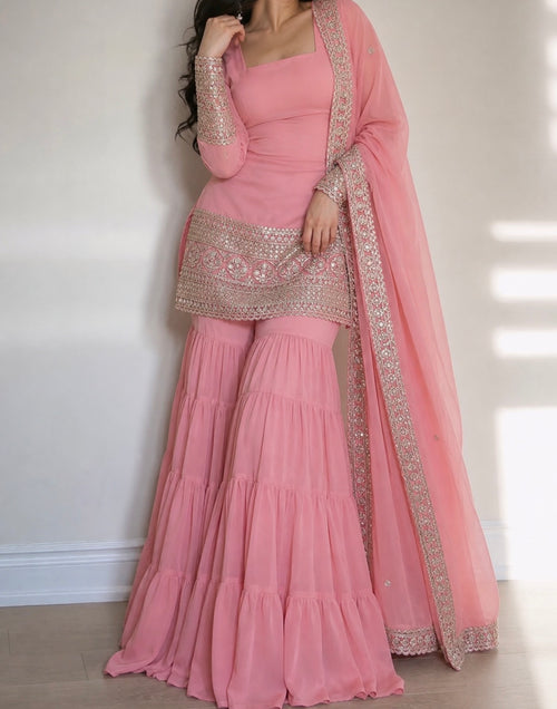 Rooha Sharara Set 3PC Available in 5 Colours
